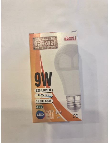 Pine LED Ampul 220-240V 6500K E27 Beyaz Işık 9W Günsan Elektrik